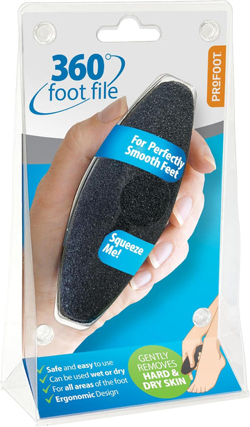 Profoot 360 Foot File - Foot File Ideal For Calluses - Ergonomic Unique Design - Removes Hard Skin And Calluses - Gentle Remover Leaving Feet Smooth