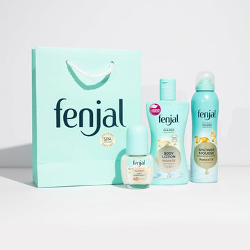 Fenjal Everyday Essentials |Classic Shower Mousse 200Ml | Classic Body Lotion 200Ml |Classic Anti-Perspirant Roll On 50Ml | Gift Set