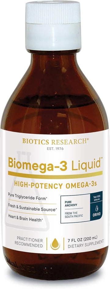 Biotics Research Biomega 3 Liquid™ Highly Concentrated Omega 3 Fish Oil Liquid, Sustainably Sourced, Traceable, Pure 2490 Mg Of Epa Dha Omega 3 Fatty Acids Per Tsp 1040 Mg Dha 7 Fl Ounces 200Ml 40 Svg