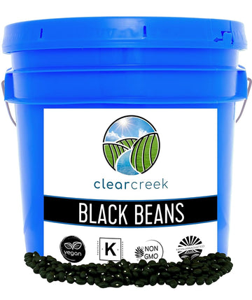 Black Beans | 25 Lbs | Emergency Food Storage Bucket | Non-Gmo | Vegan | Bulk