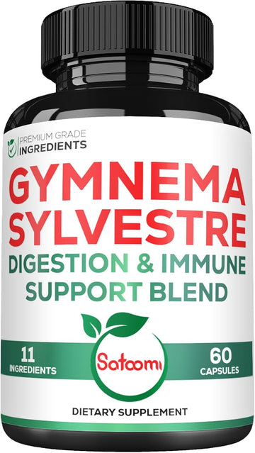 1000Mg Gymnema Sylvestre Supplements - 210 Capsules - Gymnema Extract 20:1 With Berberine Hcl, Quercetin & More - Support For Immune, Digestive Health & Body Management