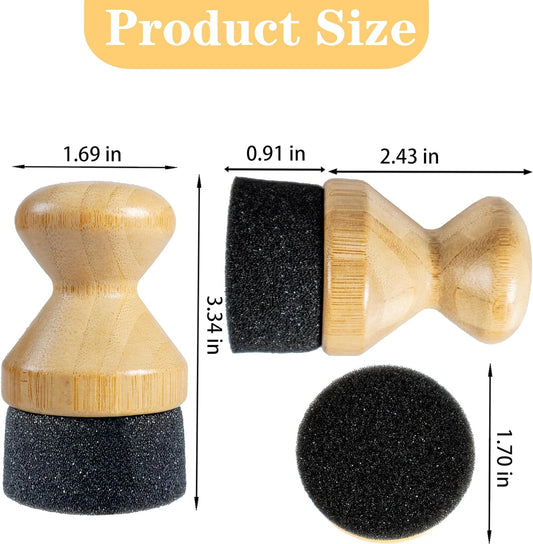 2 Pcs Cutting Board Oil Wood Wax Applicator, Food Grade Mineral Oil Beeswax Wood Conditioner Applicator For Round Wood Cutting Board, Butcher Blocks, Bamboo