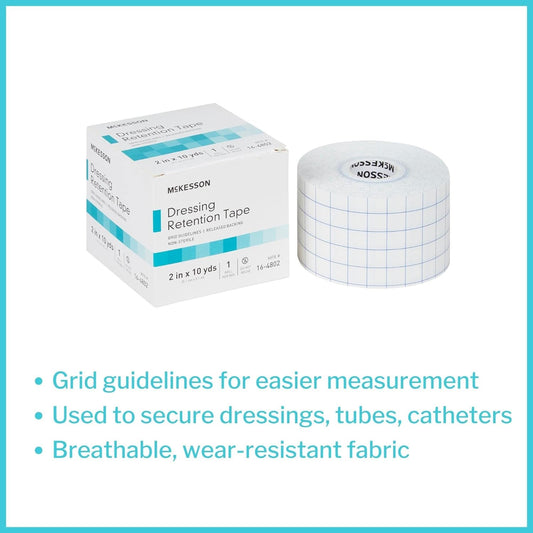 Mckesson White Dressing Retention Tape, 2 Inches X 10 Yards, 1 Roll, 24 Packs, 24 Total