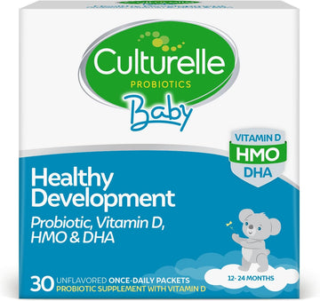 Culturelle Baby Healthy Development Probiotic, Vitamin D, HMO & DHA Packets, Helps Promote a Healthy Immune System & Digestive System* in Babies & Kids Ages 1+, Gluten Free & Non-GMO, 30 Count