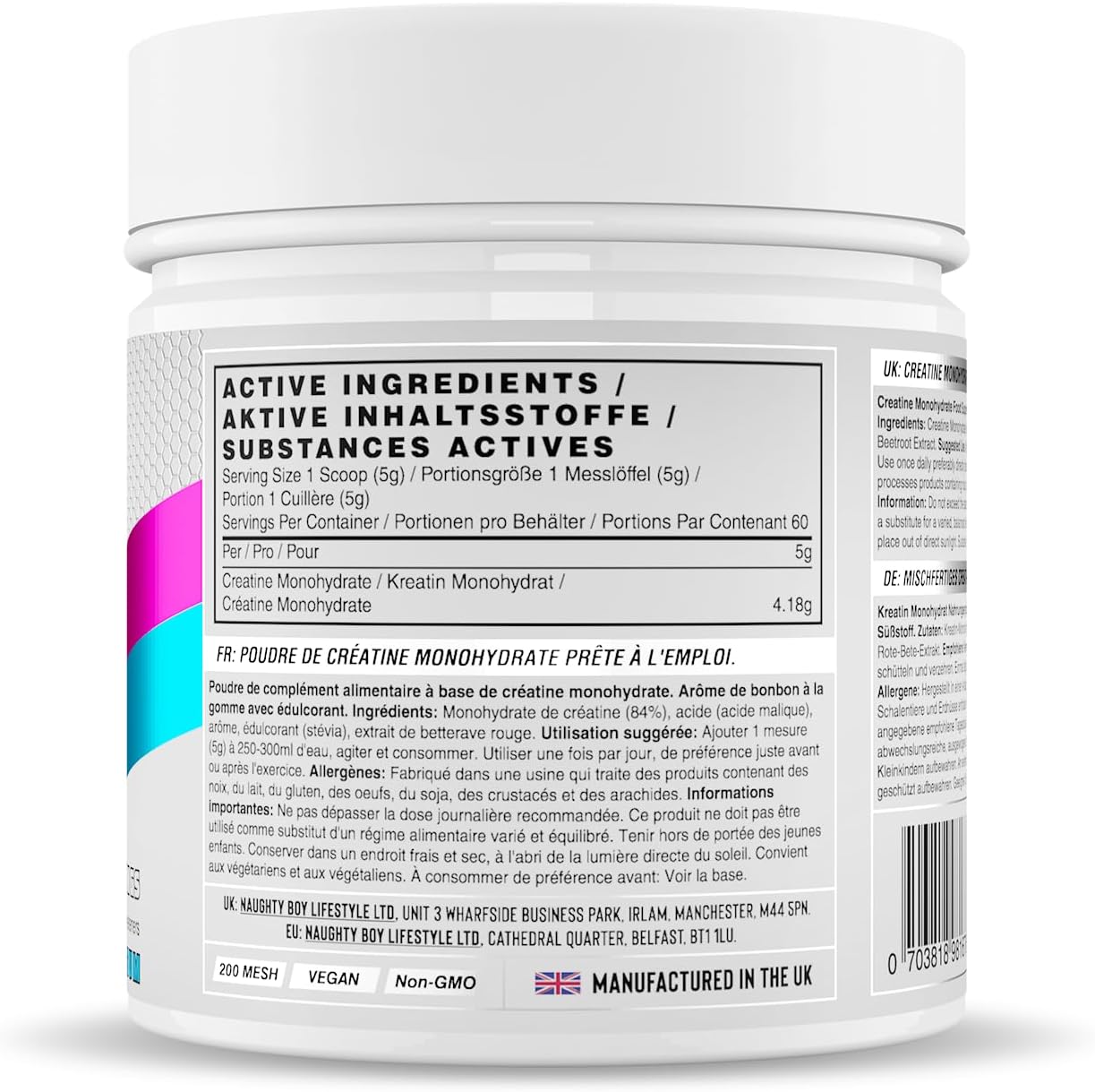 Naughty Boy Micronised Creatine Powder, Creatine Monohydrate Powder (Candy Bubblegum) : Amazon.co.uk: Health & Personal Care