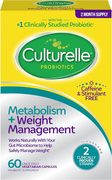 Culturelle Healthy Metabolism + Weight Management Probiotic Capsules (Ages 18+) – 60 Count – Helps Safely Manage Weight & Promote The Metabolism Of Fats, Carbs & Proteins – Caffeine & Stimulant Free