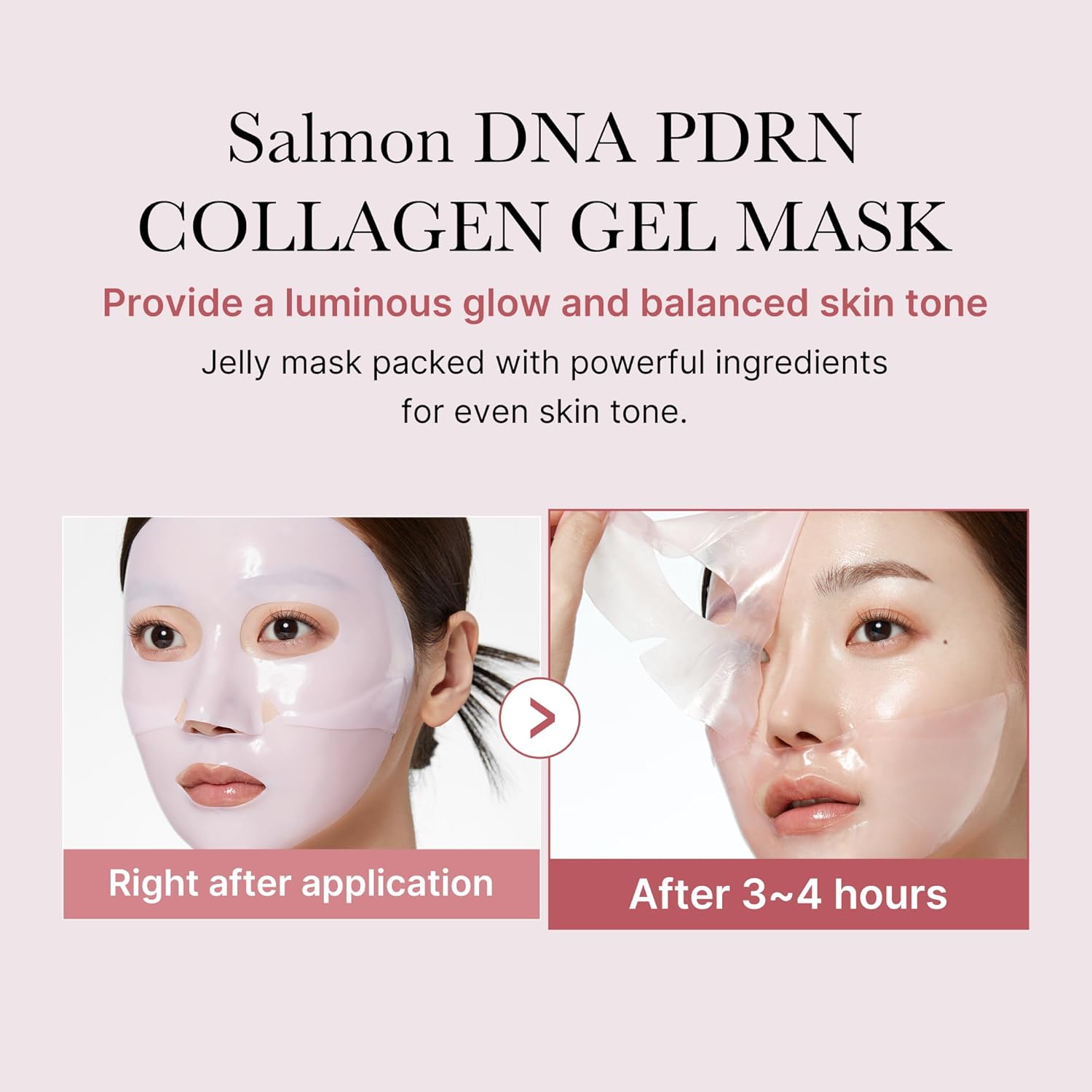 Medicube Salmon Dna Pdrn Duo For Beginner - Salmon Dna Pdrn Pink Collagen Jelly Gel Mask (4Ea) + Salmon Dna Pdrn Pink Peptide Serum, Pink Glow Serum : Beauty & Personal Care