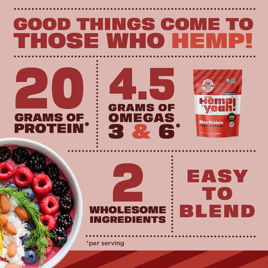 Manitoba Harvest Hemp Yeah! Organic Max Protein Powder, Unsweetened, 3