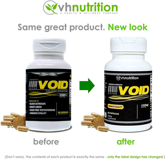 Vh Nutrition Estrovoid | Estrogen Blocker For Men* | 1500Mg Of Maximum Strength Natural Aromatase Inhibitor* W/Dim | 60 Capsules