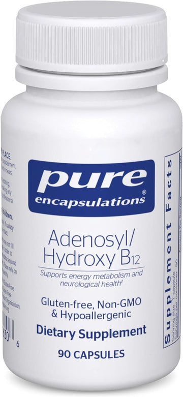 Pure Encapsulations Adenosyl/Hydroxy B12 90'S - High-Potency B Vitamin - For Energy Metabolism & Neurological Support* - Brain Support Supplement* - Vegan & Gluten Free - 90 Capsules