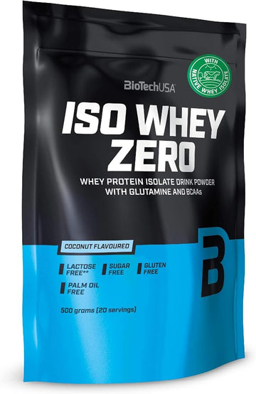 BioTechUSA Iso Whey Zero β Coconut, 500 g  Premium Grass-Fed Whey Protein Isolate | Enzyme-Free | Sugar-Free | Gluten-Free | Lean Muscle Growth & Recovery Formula