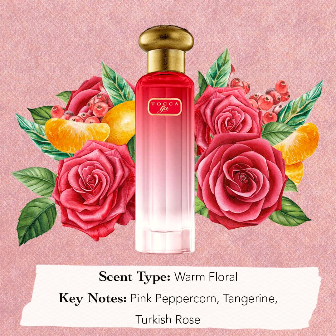 Tocca Women'S Perfume, Gia Fragrance, 0.68 Oz (20 Ml) - Warm Floral, Pink Peppercorn, Tangerine, Turkish Rose - Hand-Finished Bottle : Beauty & Personal Care