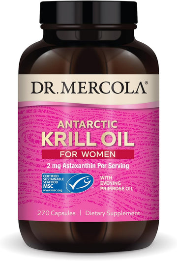 Dr. Mercola Krill Oil for Women, 90 Servings (270 Capsules), 2 mg Asta