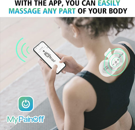 Easy@Home Wireless Tens Unit With App Remote Control: Back Pain Relief Muscle Stimulator Massager | Powered By Mypainoff App Ios & Android App | Pain Therapy Management Ehe015Ble