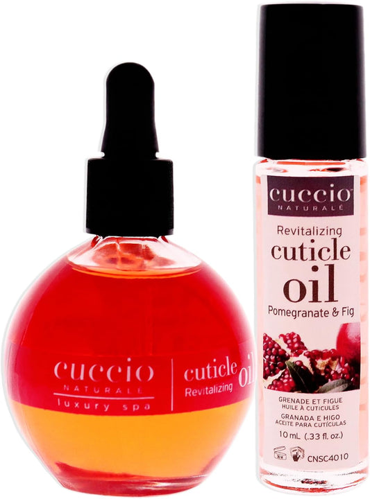 Cuccio Naturale Revitalizing Cuticle Oil Duo Pack Pomegranate & Fig- 75Ml And 10Ml Roll-On