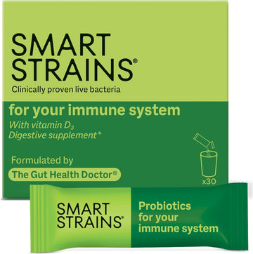 Smart Strains For Immunity & Digestion – Clinically Proven Probiotics | Formulated By The Gut Health Doctor | 20 Billion Of The World’S Most Studied Bacterial Cultures | With Vitamin D3 | 30 Sachets