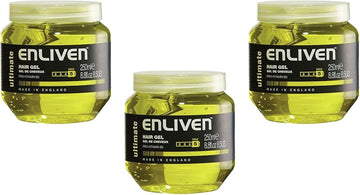 3 X ENLIVEN HAIR GEL WITH PRO VITAMIN B5 FOR ULTIMATE HOLD 250ML YELLOW. 502153 : Amazon.co.uk: Beauty