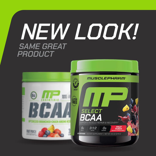 Musclepharm Essentials Bcaa Powder, Pre & Post Workout Recovery Drink, Supports Muscle Recovery & Energy Production, Essential Amino Acids Supplement, 30 Servings, Blue Raspberry Flavor