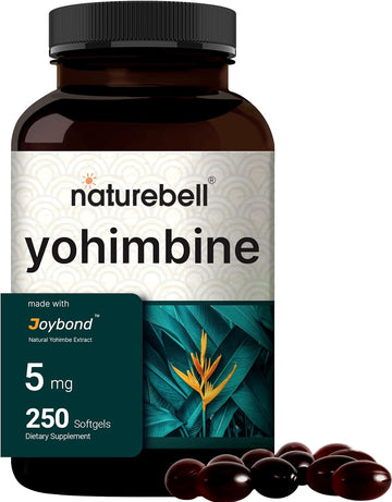 Naturebell Yohimbine Hcl 5Mg, 250 Softgels, Joybond* - Ultra Strength Yohimbine Bark Extract Supplement, Third Party Tested, Boosts Energy Production