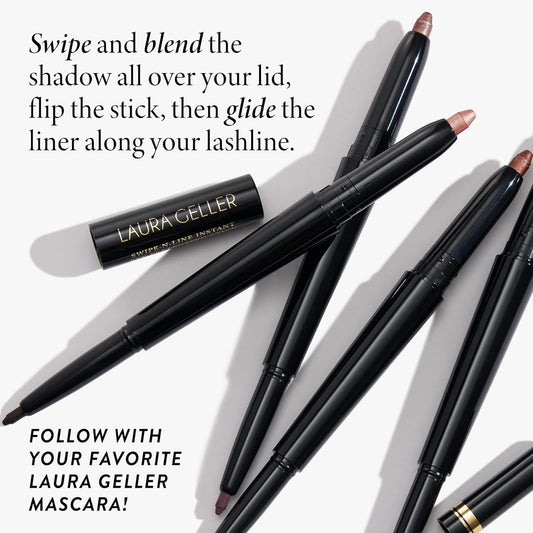 Laura Geller New York Swipe-N-Line Dual-Ended Eyeshadow + Eyeliner - Warm (Bronze/Copper) - Cream Eyeshadow & Smooth Glide Eyeliner - Waterproof & Crease-Free Color