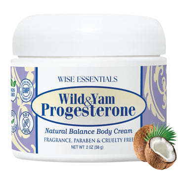 Wise Essentials Wild Yam Cream With Progesterone And Organic Coconut (Bio Identical Progesterone From Wild Yam) For Hormone Balance Menstrual Support With Chaste Tree Berry, Black Cohosh, Dong Quai