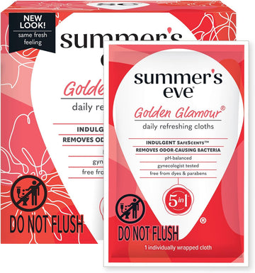 Summer'S Eve Golden Glamour Daily Refreshing Feminine Wipes, Removes O