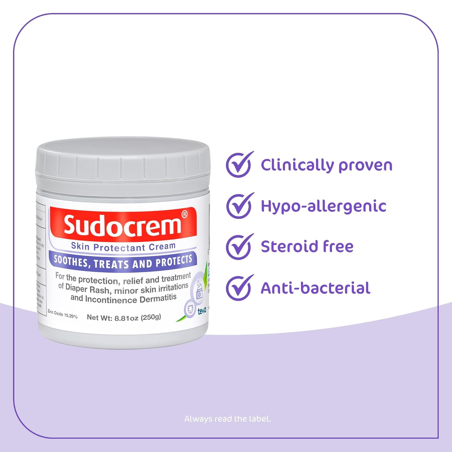 Sudocrem Skin Protectant Cream - Diaper Rash Cream For Baby – Soothes, Treats, And Protects, For The Relief, Treatment, And Prevention Of Diaper Rash, 15.29% Zinc Oxide – 8.8Oz