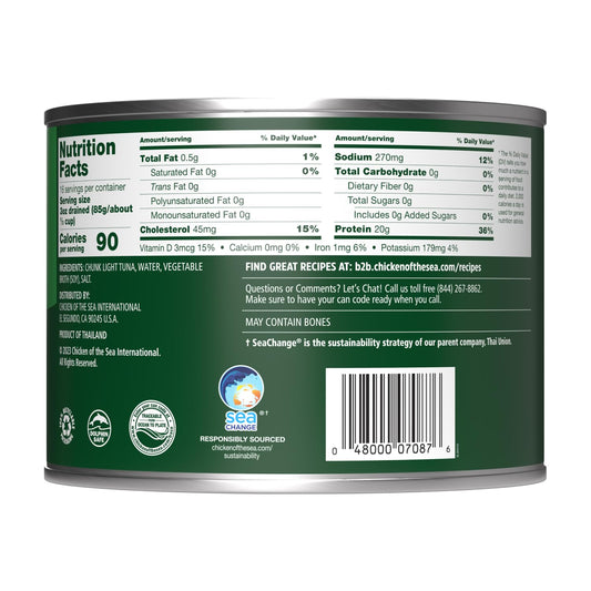Chicken Of The Sea Chunk Light Tuna In Water, Wild Caught Tuna, 66.5-Ounce Can (Pack Of 1)