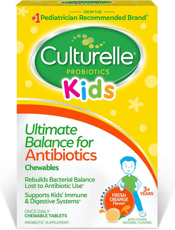 Culturelle Probiotics Ultimate Balance Probiotic For Antibiotics Ages 3+,20 Count,Orange,Probiotic For Kids Helps Restore Good Bacteria Lost During Antibiotic Use & Supports A Healthy Immune System