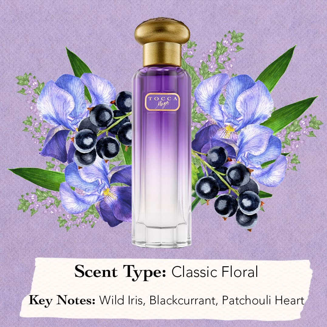 Tocca Women'S Perfume, Maya Fragrance, 0.68 Oz (20 Ml) - Warm Floral, Wild Iris, Blackcurrant, Patchouli Heart - Hand-Finished Bottle : Beauty & Personal Care