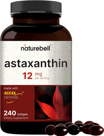 Naturebell Astaxanthin 12Mg, 240 Softgels, Made With Astax (Max Strength From Microalgae), Natural Antioxidant For Skin & Eye Health β Non-Gmo & No Gluten, 4 Month Supply
