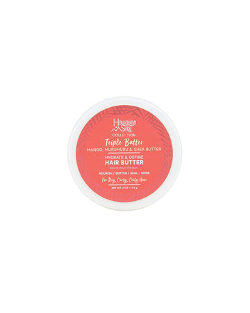 Hawaiian Silky Mango and Murumuru Butter Hair Butter, 4 fl oz with Shea Butter for Nourish, Soften, Seal & Shine | Hydrate and Define | Hawaiian Silky Triple Butter Collection