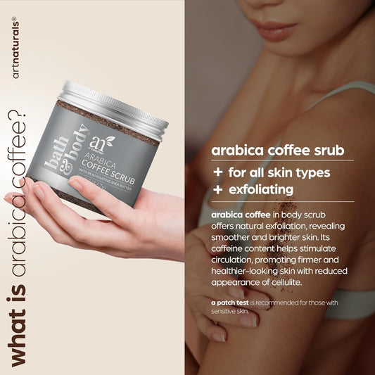 Artnaturals Natural Arabica Coffee Scrub- Body - Exfoliating And Rejuvenating Body Rub - For Skin Care, Stretch Marks, Acne And Cellulite - 20 Oz