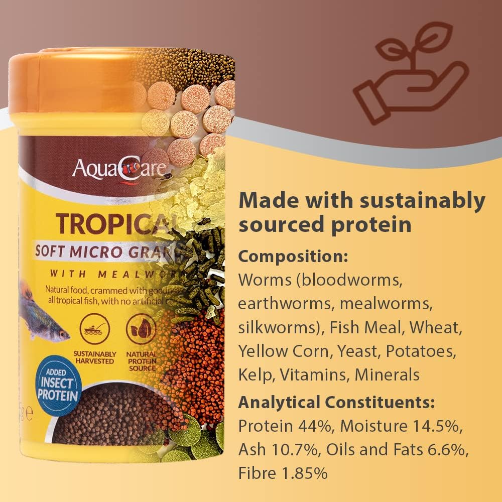 Aquacare Micro Pellet Fish Food Complete And Varied Food For Fry Or Small Tropical Fish