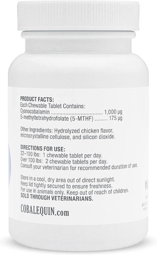 Nutramax Cobalequin B12 Supplement For Medium To Large Dogs, 45 Chewable Tablets, Hydrolyzed Chicken, 2.08 Ounces