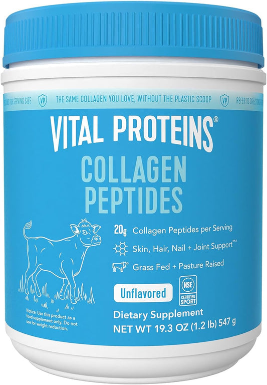 Vital Proteins 1.25 Lb Unflavored Collagen Peptides Powder + 14 Oz Unsweetened Plant Protein Powder