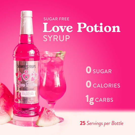 Jordan’S Skinny Mixes Sugar Free Syrup – Love Potion Flavor, Keto, Low Carb, Zero Calorie, Gluten-Free, Fruit Water Enhancer & Drink Mix For Iced Tea, Lemonade, Cocktails, 25.4 Fl Oz (Sour Watermelon)