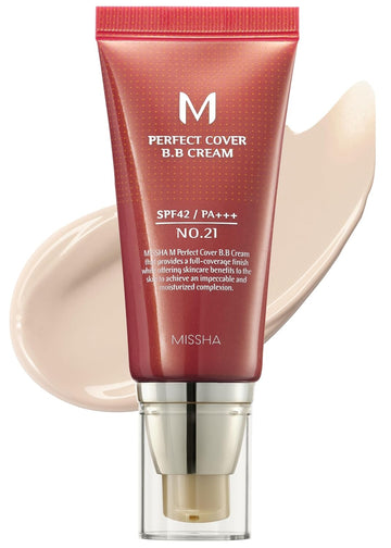 Missha M Perfect Bb Cream No.21 Light Beige For Bright Skin Spf 42 Pa +++ 1.69 Fl Oz - Tinted Moisturizer For Face With Spf