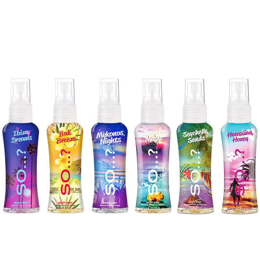 So... Escapes Body Mist Set - Perfumes For Women - Everyday Body Spray For Women - Vegan, Cruelty Free Fragrances - Travel Size Gift Set - 6 Pcs