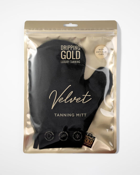 Sosu By Sj Dripping Gold Black Velvet Tanning Mitt