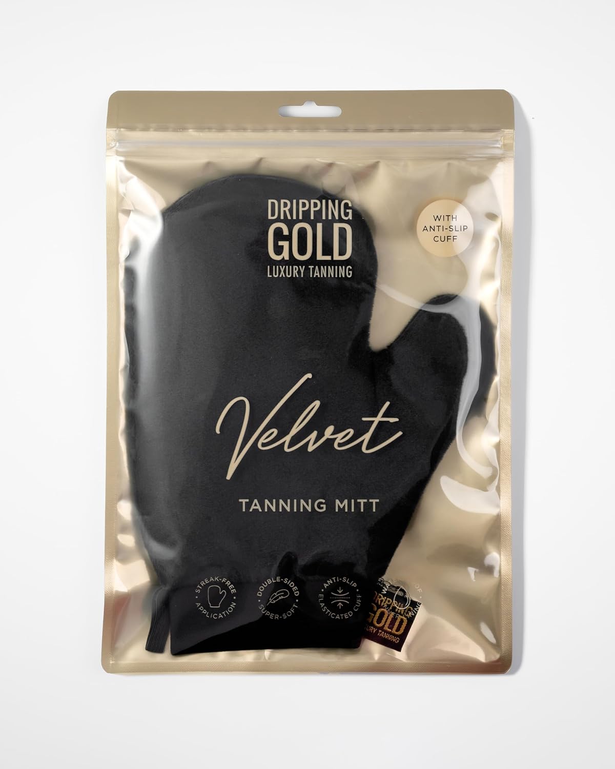 Sosu By Sj Dripping Gold Black Velvet Tanning Mitt