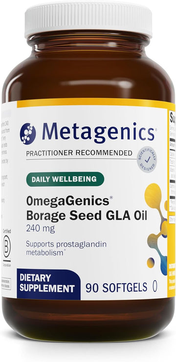 Metagenics Omegagenics Borage Seed Gla Oil 240 Mg - High Potency - Gamma-Linolenic Acid (Gla) Supplement - With Borage Seed Oil & Vitamin E - Gluten-Free - 90 Softgels