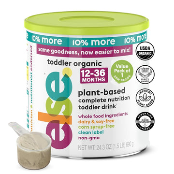 Else Nutrition Organic Value Toddler Formula 12-36M, Plant Based, Dairy Alternative, Complete Nutrition, Made From Whole Foods Ingredients, 24.3 Ounce (Value Pack Of 1)