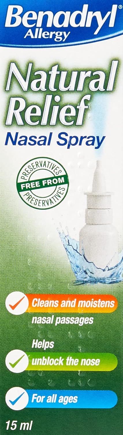 Benadryl Allergy Natural Relief Nasal Spray, Preservative Free Suitable From Birth, 15 Ml (Pack Of 1)