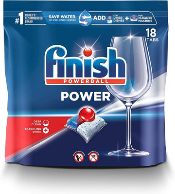 Finish Power - 18Ct - Dishwasher Detergent - Powerball - Dishwashing Tablets - Dish Tabs