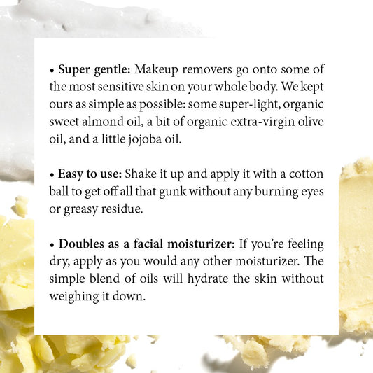 S.W. Basics Makeup Remover With Organic Sweet Almond, Olive & Jojoba Oils, 2 Oz