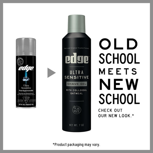 Edge Shave Gel for Men, Ultra Sensitive with Colloidal Oatmeal, (6 Pack) - Shaving Gel For Men That Moisturizes, Protects and Soothes To Help Reduce Skin Irritation