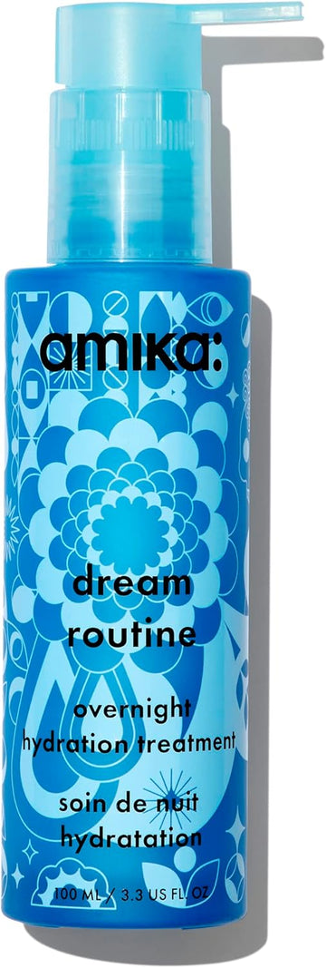 Amika Dream Routine Hydrating Overnight Hair Mask - Leave In Conditioner Treatment With Polyglutamic + Hyaluronic Acid - Silicone-Free Hair Care To Deeply Moisturise Strands + Reduce Breakage (100 Ml)