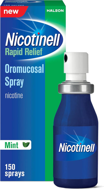 Nicotinell Nicotine 1Mg Spray (Contains 150 Sprays), Fast Craving Relief, Stop Smoking Aid, Quit Nicotine Vaping Aid, Fresh Mint Flavour Mouthspray