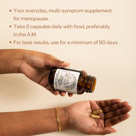 Menolabs Menofit - Menopause Supplements For Women - Menopause + Perimenopause Relief For Hot Flashes And Hormone Support With Probiotics - 60 Herbal Capsules